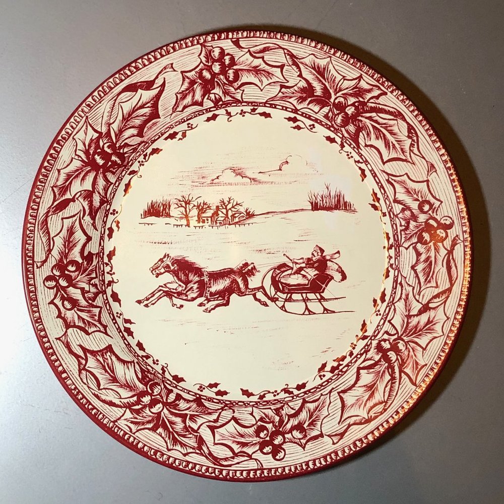 Three Restoration Hardware Tin Holiday Plates